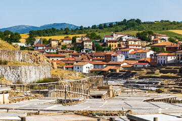 Panoramic View of the Village of Añana from the Salinas de Añana in the Spanish Basque Country
