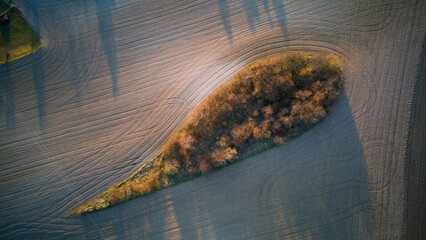 plowed field from a bird's eye view