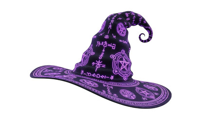 Ethereal wizard hat adorned with glowing runes