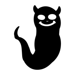 Halloween Ghost Silhouette Set - Cute and Spooky Cartoon Spirits