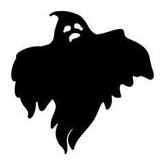 Halloween Ghost Silhouette Set - Cute and Spooky Cartoon Spirits
