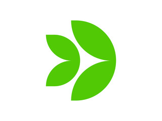Abstract D Letter Logo Design with Leaf for Branding