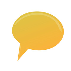 Glossy Yellow Speech Bubble Vector Illustration