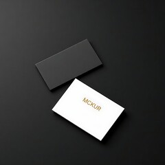 Stylish business card mockups showcase corporate identity branding on a sleek black background providing a professional look.