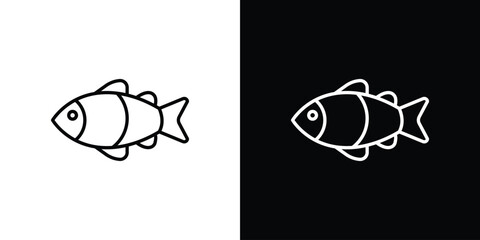 Clown fish icon line for web, mobile and infographics.
