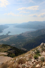 panorama from the top of the mountain to the Bay of Kotor
