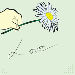 Minimalist Love Message with Flower