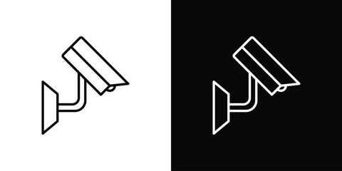 CCTV icon line for web, mobile and infographics.