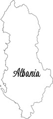 Albania Map with National Flag Design | Country Silhouette Vector