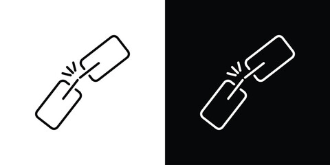 Broken link icon line for web, mobile and infographics.