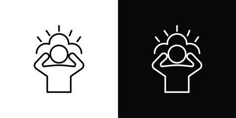Anxiety icon line for web, mobile and infographics.