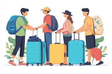 People checking clothes into luggage in a suitcase checklist before a holiday trip, Generative AI