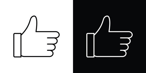 Thumb up icon line for web, mobile and infographics.