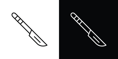 Scalpel icon line for web, mobile and infographics.
