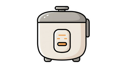 Naklejka premium Black Rice Cooker Silhouette: A black silhouette of a rice cooker, suitable for appliance representation.