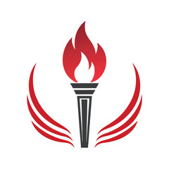 Minimal Flame Torch Logo Vector Illustration.