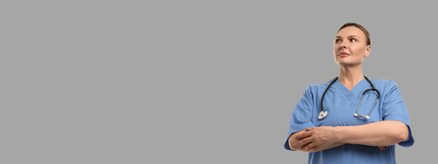 Medical expert contemplating future advancements in healthcare