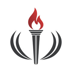 Minimal Flame Torch Logo Vector Illustration.
