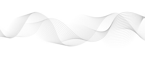 White wave curve lines banner background design. Abstract soft wave lines dynamic flowing gray light isolated background. Vector Illustration of the gray pattern of lines. Black stripes on white