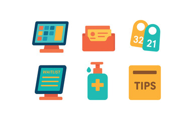 Restaurant essentials: waitlist, tip box, hygiene station, table numbers, card holder