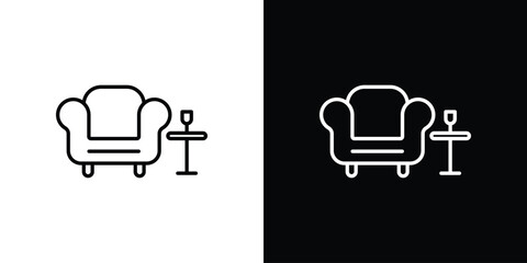 Lounge icon line for web, mobile and infographics.