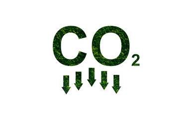 Reduce CO2 emission graph icon. Clean and friendly environment without carbon dioxide emissions.