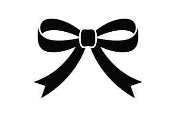 Elegant black ribbon bow illustration for decoration and design purposes