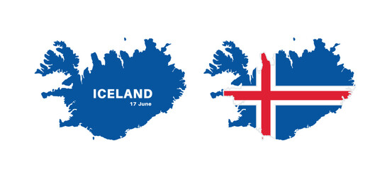  Set of isolated iceland maps. iceland flag overlaid with flag proportions. Maps and traveling around the world