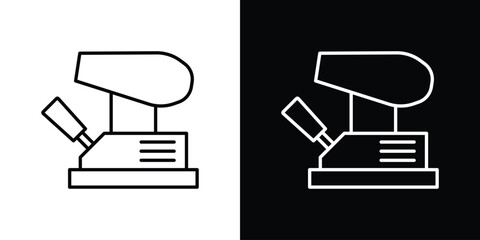 Floor sanding machine icon line for web, mobile and infographics.