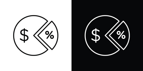 Dividend yield icon line for web, mobile and infographics.