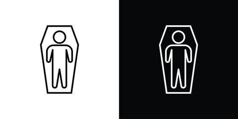 Dead icon line for web, mobile and infographics.