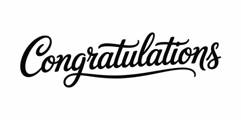 Elegant Congratulations Typography in Black and White for Celebratory Occasions