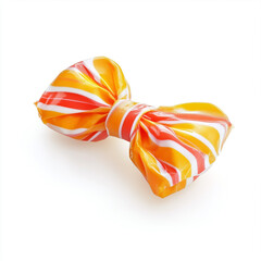 Fototapeta premium Isolated on a white background, the glossy wrapped candy evokes memories of sweet childhood moments