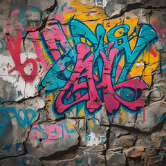 texture muro con graffiti