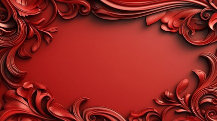 Ornate red frame design