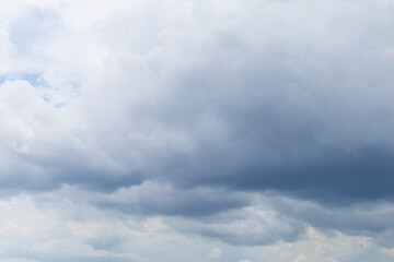 Grey rain cloud all over sky, weather and season background, nature concept