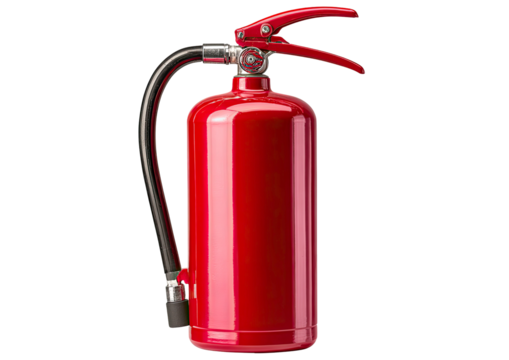 Red Fire Extinguisher on Transparent Background