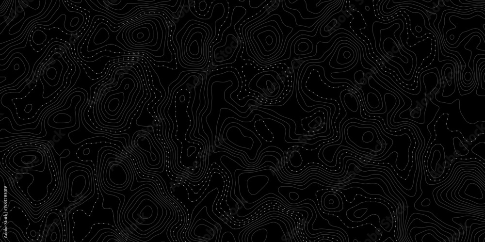 Aufkleber modern style topographic dotted pathways creates an abstract design element perfect for backgrounds and various creative contour lines small dashes  dark gray background design element.