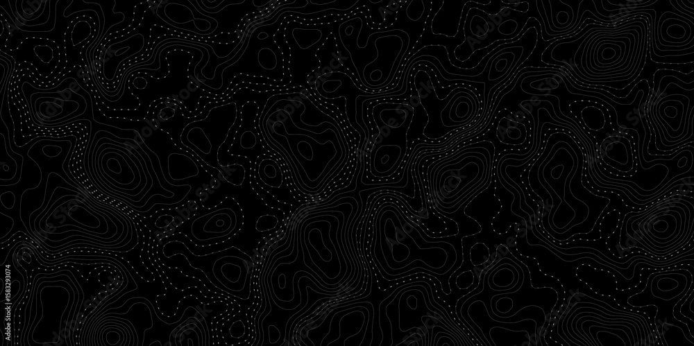 Aufkleber modern style topographic dotted pathways creates an abstract design element perfect for backgrounds and various creative contour lines small dashes  dark gray background design element.