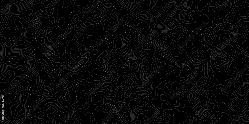 Aufkleber modern style topographic dotted pathways creates an abstract design element perfect for backgrounds and various creative contour lines small dashes  dark gray background design element.