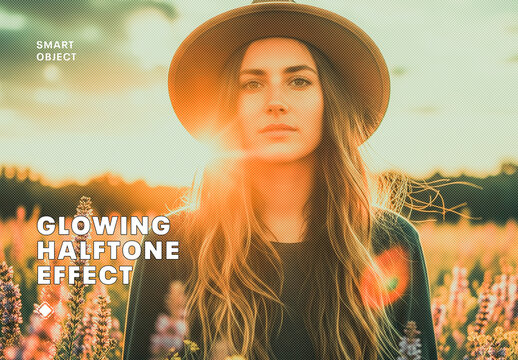 Glowing Halftone Photo Effect