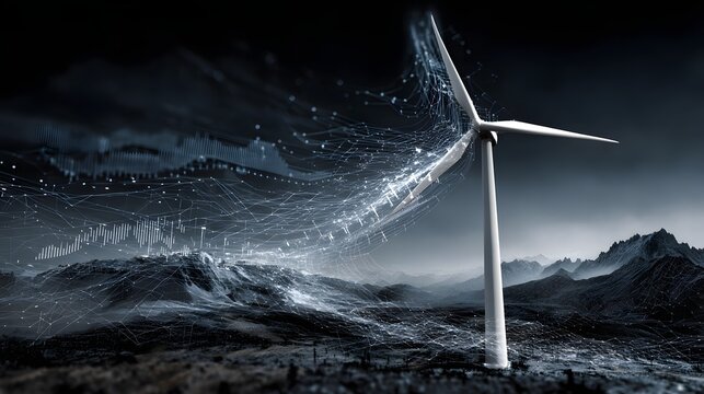 Abstract Renewable Energy: Wind Turbine with Data Network