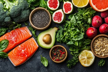 Young female planning her menu for a ketogenic diet during a weight loss program, carefully selecting healthy meals, Generative AI