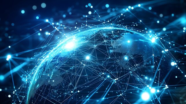 Global network connectivity concept graphic.