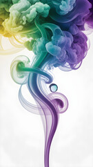 Fototapeta premium Dynamic neon smoke swirl with golden accents and a stylized hummingbird—perfect for web, album covers, NFTs, social ads, posters, UI/UX, motion graphics, and decor.