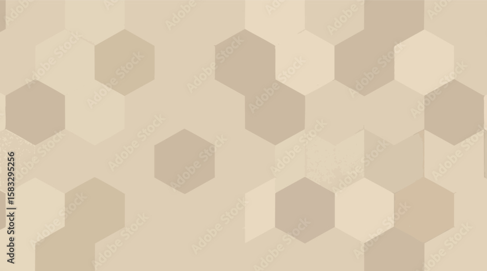 Poster beige toned hexagon tile seamless pattern for modern design and architectural concepts.