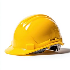 Fototapeta premium A yellow hard hat with a white background