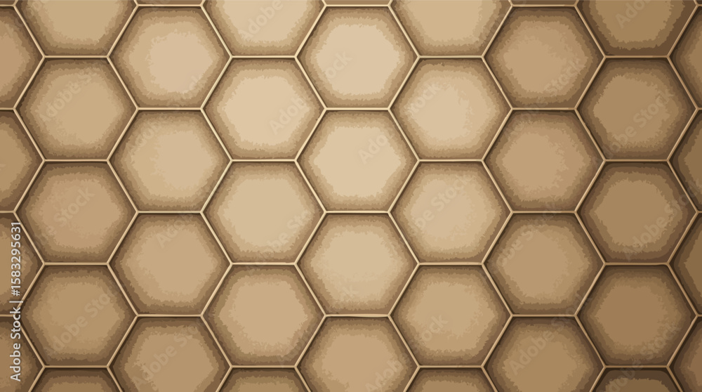 Poster seamless brown hexagonal pattern ideal for backgrounds and architectural design concepts.