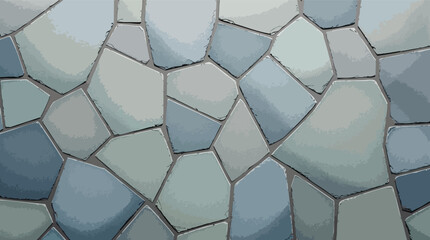 Seamless vector illustration of textured stone pavement in various shades of blue and gray.