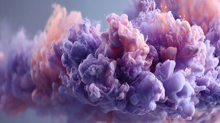 Violet Ink Clouds swirling gently in clear fluid space with luminous tones ideal for abstract themes beauty backgrounds and creative print visuals